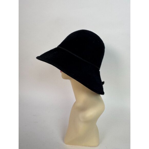 Helen Kaminski Vintage Black Wool Felt Wide Brim Hat Made In Australia main image 11